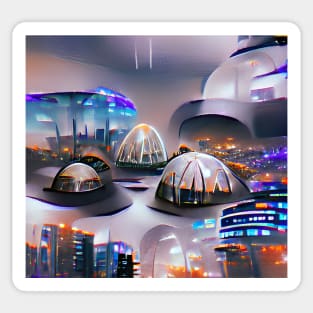 Futuristic Dome City Sticker